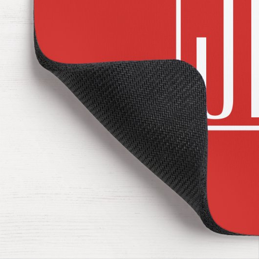 3 Initialmonogramm | Rot und Weiß (oder Farbtöne) Mousepad (Ecke)