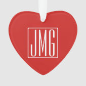 3 Initialmonogramm | Rot und Weiß (oder Farbtöne) Ornament (Vorderseite)