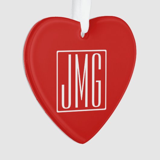 3 Initialmonogramm | Rot und Weiß (oder Farbtöne) Ornament (Vorderseite)