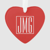 3 Initialmonogramm | Rot und Weiß (oder Farbtöne) Ornament (Rückseite)