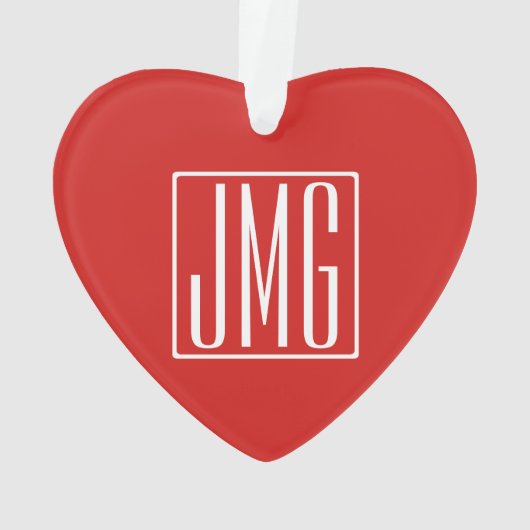 3 Initialmonogramm | Rot und Weiß (oder Farbtöne) Ornament (Rückseite)