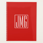 3 Initialmonogramm | Rot und Weiß (oder Farbtöne) Planer (Vorderseite)