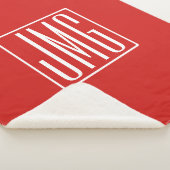 3 Initialmonogramm | Rot und Weiß (oder Farbtöne) Sherpadecke (3/4)