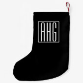 3 Initialmonogramm | Schwarz/Weiß Kleiner Weihnachtsstrumpf (Rückseite)