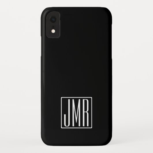 3 Initialmonogramm | Schwarz/Weiß (oder Farbtöne) Case-Mate iPhone Hülle (Rückseite)