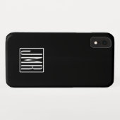 3 Initialmonogramm | Schwarz/Weiß (oder Farbtöne) Case-Mate iPhone Hülle (Rückseite (Horizontal))