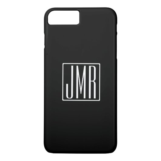 3 Initialmonogramm | Schwarz/Weiß (oder Farbtöne) Case-Mate iPhone Hülle (Rückseite)