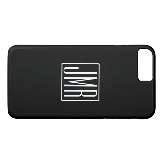 3 Initialmonogramm | Schwarz/Weiß (oder Farbtöne) Case-Mate iPhone Hülle (Rückseite (Horizontal))