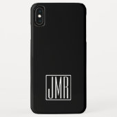 3 Initialmonogramm | Schwarz/Weiß (oder Farbtöne) Case-Mate iPhone Hülle (Rückseite)