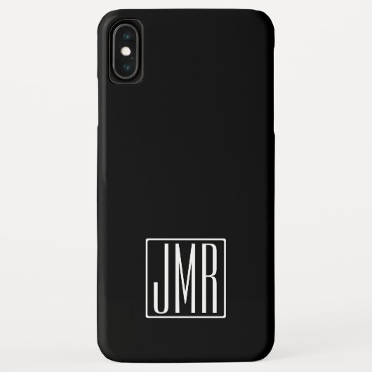 3 Initialmonogramm | Schwarz/Weiß (oder Farbtöne) Case-Mate iPhone Hülle (Rückseite)