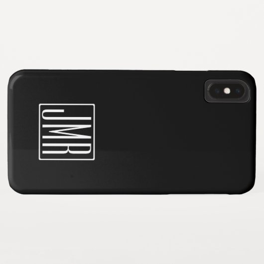 3 Initialmonogramm | Schwarz/Weiß (oder Farbtöne) Case-Mate iPhone Hülle (Rückseite (Horizontal))