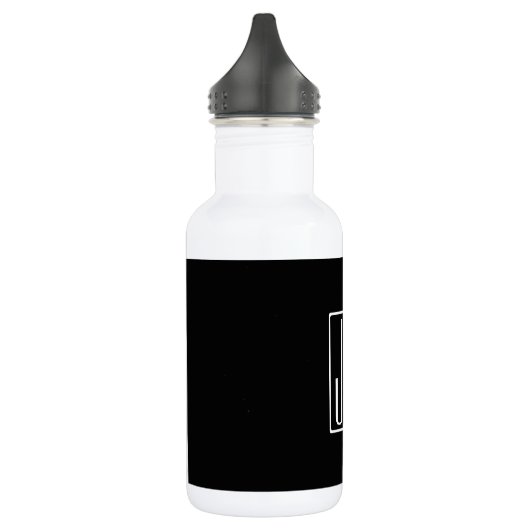 3 Initialmonogramm | Schwarz/Weiß (oder Farbtöne) Edelstahlflasche (Links)