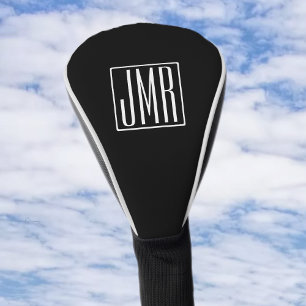 3 Initialmonogramm Schwarz/Weiß (oder Farbtöne) Golf Headcover