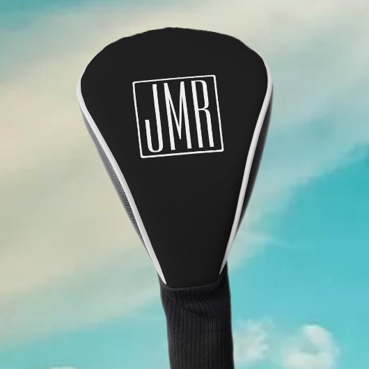 3 Initialmonogramm | Schwarz/Weiß (oder Farbtöne) Golf Headcover