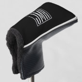 3 Initialmonogramm | Schwarz/Weiß (oder Farbtöne) Golf Headcover (3/4 Vorderseite)