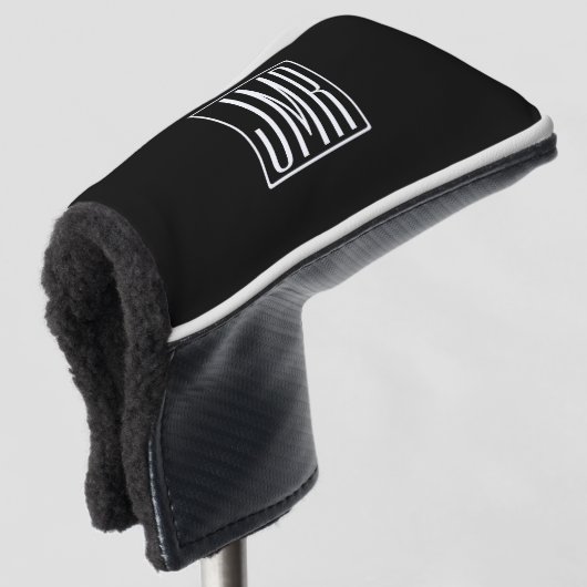 3 Initialmonogramm | Schwarz/Weiß (oder Farbtöne) Golf Headcover (3/4 Vorderseite)