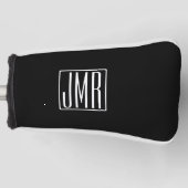 3 Initialmonogramm | Schwarz/Weiß (oder Farbtöne) Golf Headcover (Vorderseite)