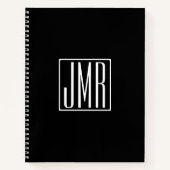 3 Initialmonogramm | Schwarz/Weiß (oder Farbtöne) Notizblock (Vorderseite)