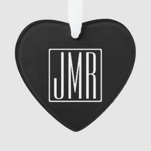 3 Initialmonogramm   Schwarz/Weiß (oder Farbtöne) Ornament