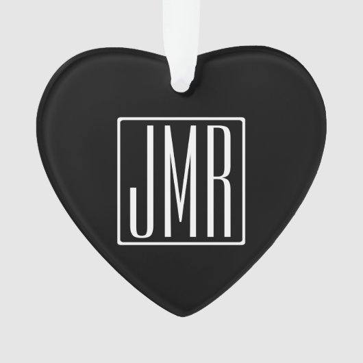 3 Initialmonogramm | Schwarz/Weiß (oder Farbtöne) Ornament (Vorderseite)