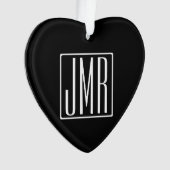 3 Initialmonogramm | Schwarz/Weiß (oder Farbtöne) Ornament (Vorderseite)