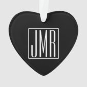 3 Initialmonogramm | Schwarz/Weiß (oder Farbtöne) Ornament (Rückseite)