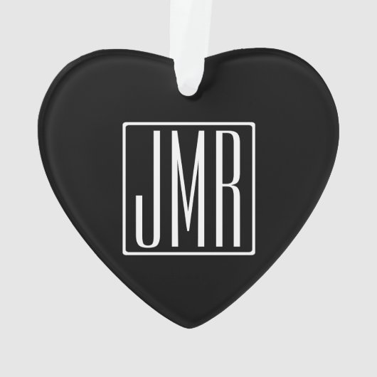 3 Initialmonogramm | Schwarz/Weiß (oder Farbtöne) Ornament (Rückseite)