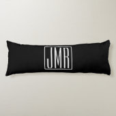 3 Initialmonogramm | Schwarz/Weiß (oder Farbtöne) Seitenschläferkissen (Vorderseite)
