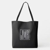 3 Initialmonogramm | Schwarz/Weiß (oder Farbtöne) Tasche (Rückseite)