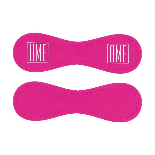 3 Initialmonogramm | Weiß auf heiß rosa Baseball (Paneele)