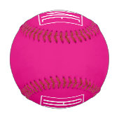 3 Initialmonogramm | Weiß auf heiß rosa Baseball (Rückseite)