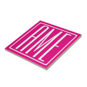 3 Initialmonogramm | Weiß auf heiß rosa Fliese (Seite)