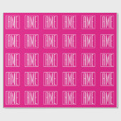 3 Initialmonogramm | Weiß auf heiß rosa Geschenkpapier (Flach)