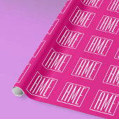 3 Initialmonogramm | Weiß auf heiß rosa Geschenkpapier