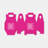 3 Initialmonogramm | Weiß auf heiß rosa Geschenkschachtel (Ungefaltet)