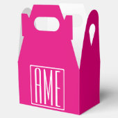 3 Initialmonogramm | Weiß auf heiß rosa Geschenkschachtel (Geöffnet)