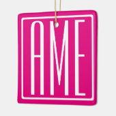 3 Initialmonogramm | Weiß auf heiß rosa Keramikornament (Links)