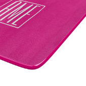 3 Initialmonogramm | Weiß auf heiß rosa Schneidebrett (Ecke)