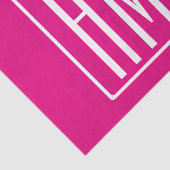 3 Initialmonogramm | Weiß auf heiß rosa Seidenpapier (Ausschnitt)