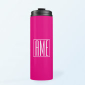 3 Initialmonogramm | Weiß auf heiß rosa Thermosbecher