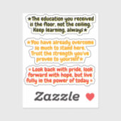 3 Inspirational Quotes for Graduates | Positive Aufkleber (Blatt)
