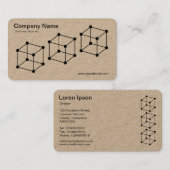 3 Isometrische Kuben - schwarz auf Kraft Visitenkarte (Vorne/Hinten)