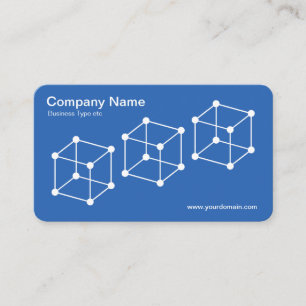 3 Isometrische Kuben - Weiß auf Blueprint Blue Visitenkarte