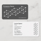 3 Isometrische Kuben - Weiß auf Grau Visitenkarte (Vorne/Hinten)