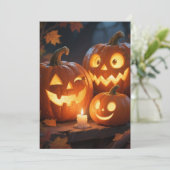 3 Jack-O-Lanterns-Karte Dankeskarte (Stehend Vorderseite)