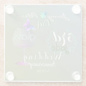 3. Jade Glass Wedding Jubiläum Glasuntersetzer (Rückseite)