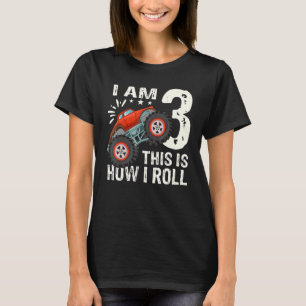 3 Jahre alt 3. Geburtstag Jungen Monster Lkw Auto T-Shirt