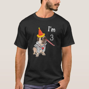 3 Jahre alt bin ich 3. Geburtstag Jungs Mops Hund T-Shirt