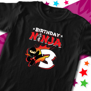 3 Jahre alt Comic Book Style Ninja 3. Geburtstag T-Shirt