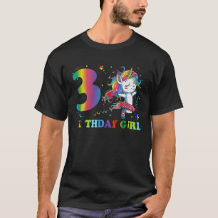 3 Jahre alt Einhorn Blüte 3. Geburtstag Mädchen Un T-Shirt